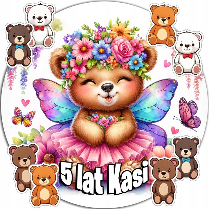 Vafa de tort 20cm, WORLD CASE, set decorativ aniversar, animale, optiune personalizare nume