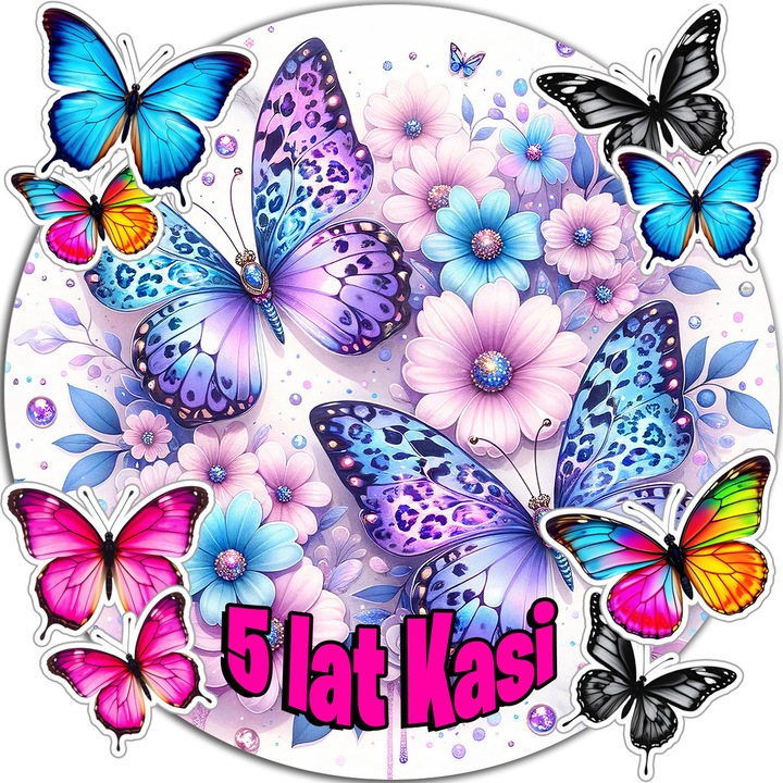 Vafa de tort 20cm, WORLD CASE, set decorativ pentru petreceri, comestibila, multicolor