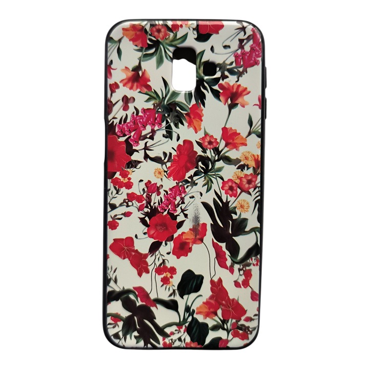 Husa compatibila cu Samsung Galaxy J6+ - 2018, Carcasa din silicon, Design Floricele