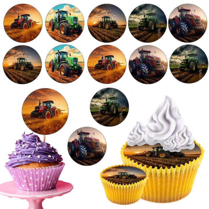 Set napolitane comestibile pentru prajituri, WORLD CASE, 12 cercuri, personaje preferate, 6.5cm, 0.6mm