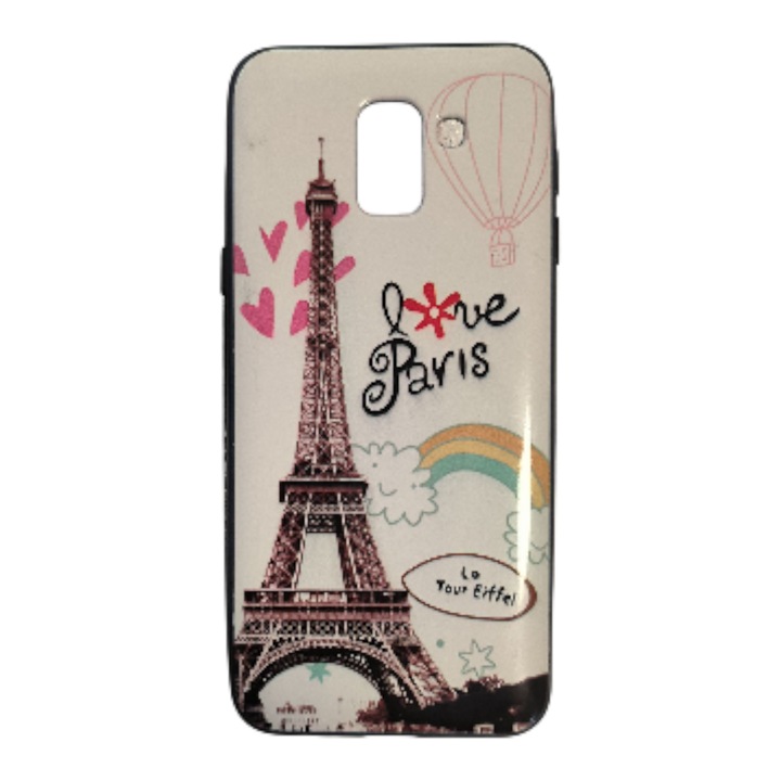 Husa compatibila cu Samsung Galaxy J6 - 2018, Carcasa din silicon, Design Turnul Eiffel