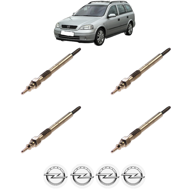 Set 4 Bujii Incandescente OPEL ASTRA H Estate Van (L70) 1.7 CDTI (L70) CP 101 din 2004-2010, Bujie motor, Bosch, 4x Stickere auto cu OPEL