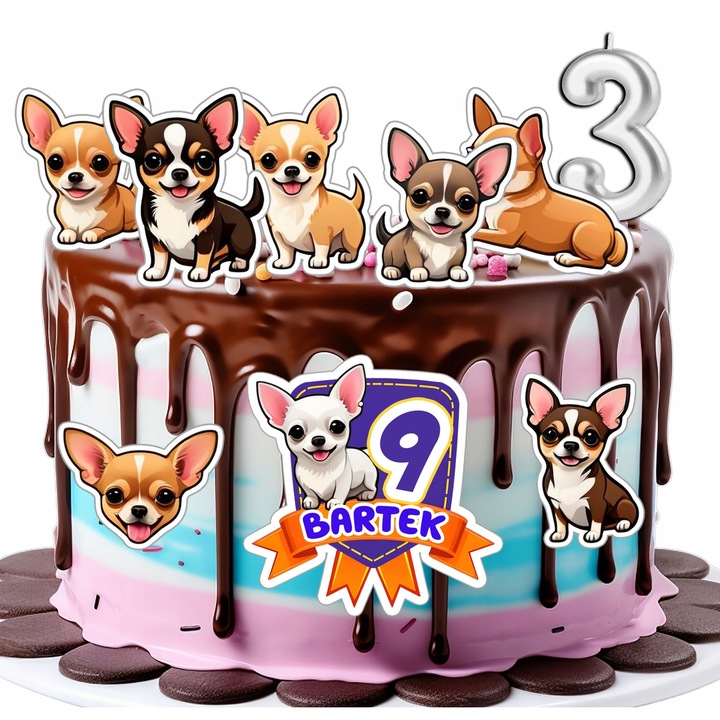 Комплект ядливи вафли за торта, любими герои, 10 броя, 7-10 см, многоцветни