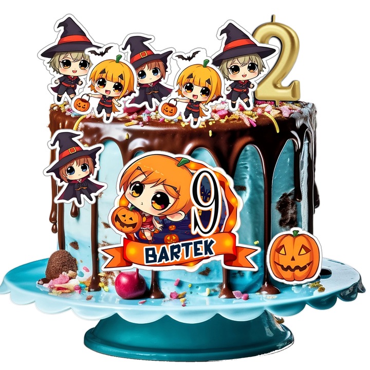 Комплект ядливи вафли за торта за рожден ден, WORLD CASE, 10 героя, 7-10см, многоцветен