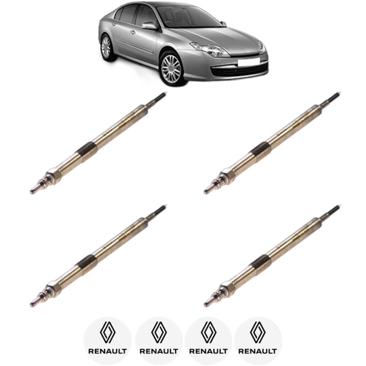 Set 4 Bujii Incandescente RENAULT LAGUNA III (BT0/1) 2.0 dCi (BT07, BT0J, BT14, BT1A, BT1S) CP 131 din 2007-2015, Bujie motor, Bosch, 4x Stickere auto cu RENAULT