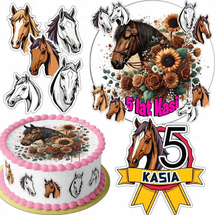 Set oplatek pentru tort 20cm + 16 personaje, WORLD CASE, jucaus, colorat