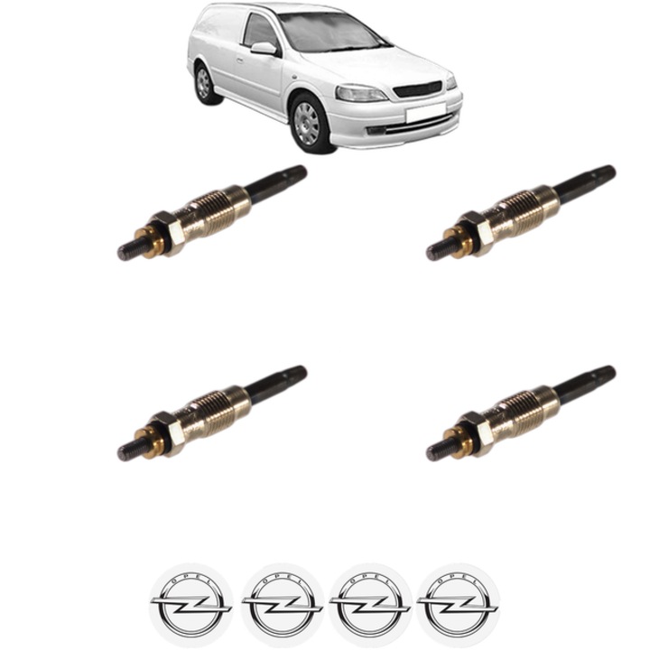 Set 4 Bujii Incandescente OPEL ASTRA G Estate Van (F70) 1.7 TD (F70) CP 68 din 1999-2005, Bujie motor, Bosch, 4x Stickere auto cu OPEL