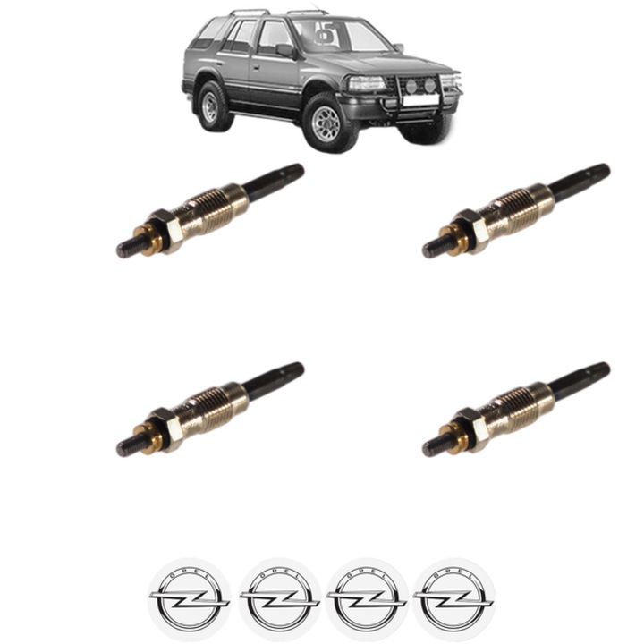 Set 4 Bujii Incandescente OPEL FRONTERA A (U92) 2.3 TD (5JMWL4) CP 100 din 1992-1998, Bujie motor, Bosch, 4x Stickere auto cu OPEL