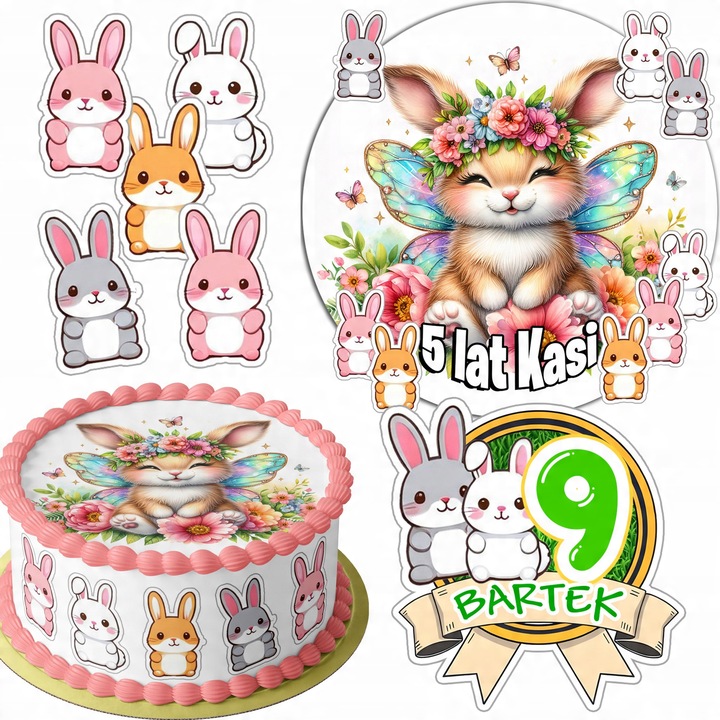 Set oplatek tort 20cm, WORLD CASE, 16 personaje, jucarie, colorat