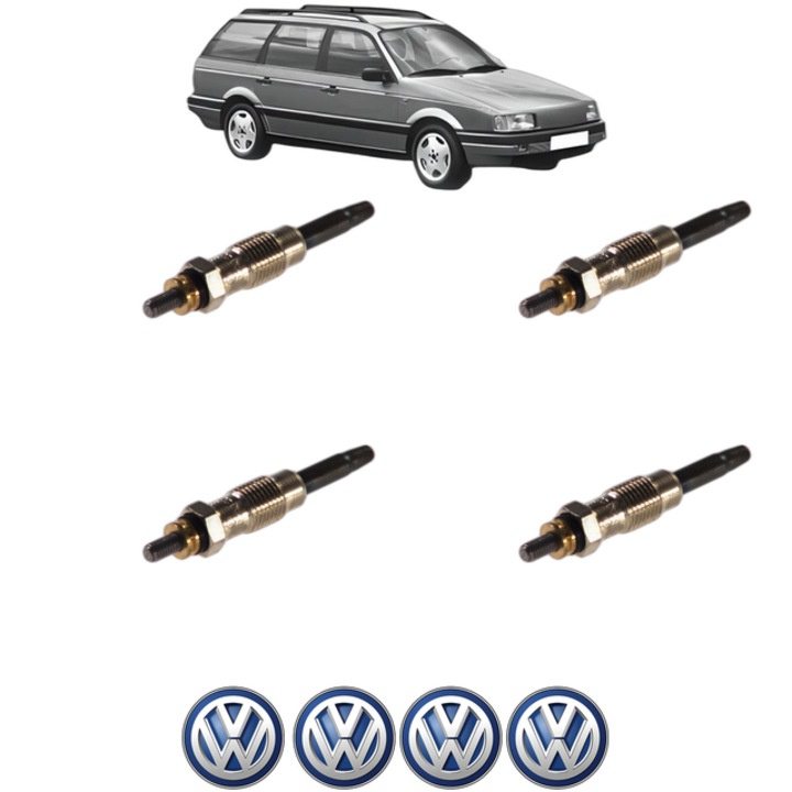 Set 4 Bujii Incandescente Volkswagen PASSAT B3/B4 Variant (3A5, 35I) 1.9 TD CP 75 din 1991-1997, Bujie motor, Bosch, 4x Stickere auto cu Volkswagen