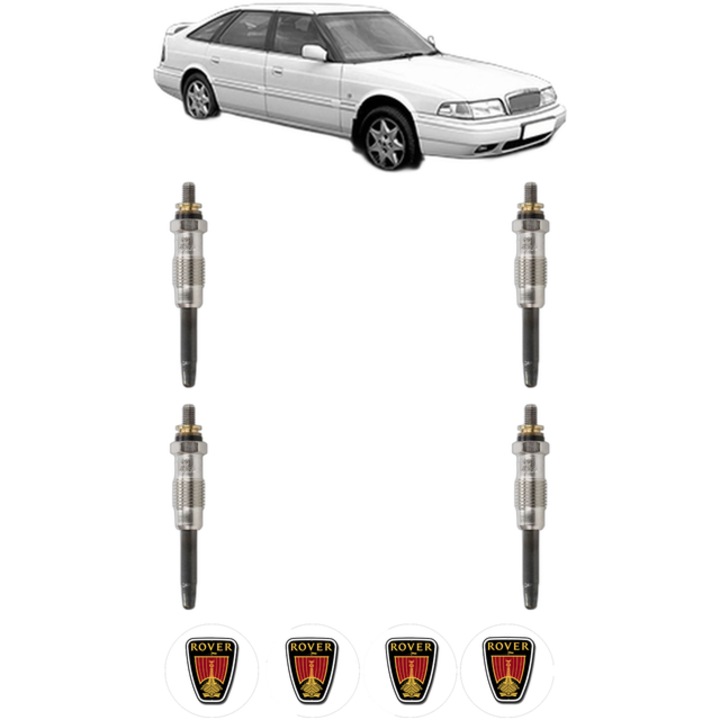 Set 4 Bujii Incandescente ROVER 800 Hatchback (XS) 825 D/SD (XS) CP 118 din 1992-1999, Bujie motor, Bosch, 4x Stickere auto cu ROVER