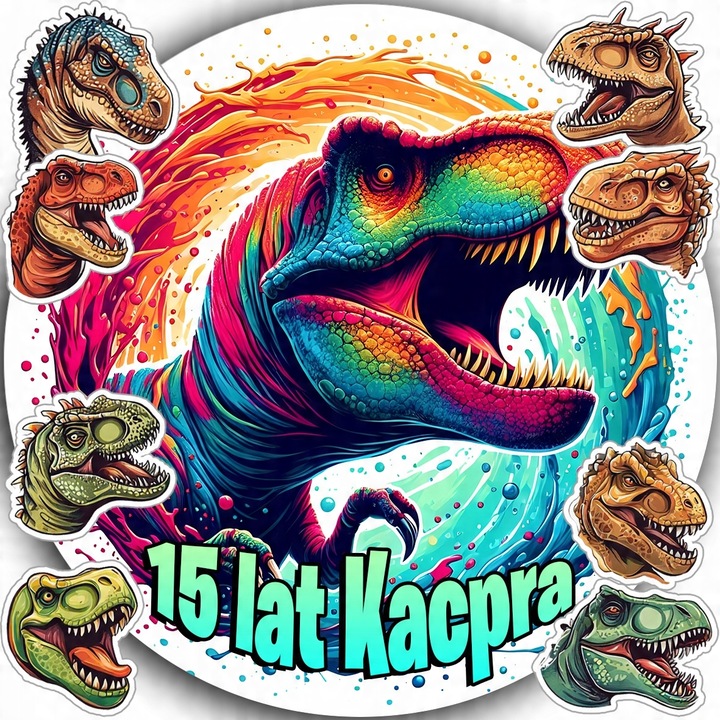 Oplatek jucarie pentru tort, WORLD CASE, 20cm, dinozaur, set cu 8 forme de taiat