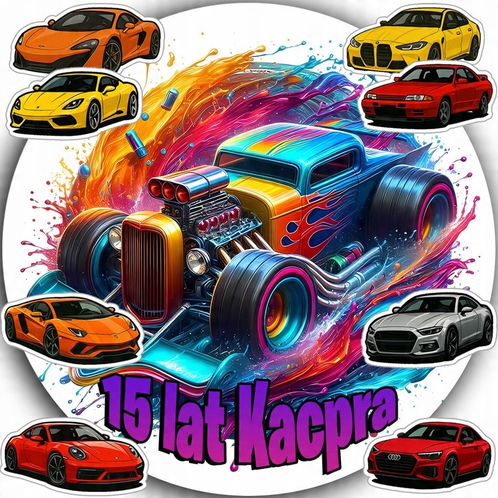 Oplatek jucarie pentru tort 20cm, WORLD CASE, set cu 8 forme, jucarie tematica, multicolor