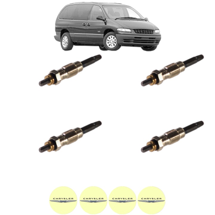 Set 4 Bujii Incandescente CHRYSLER GRAND VOYAGER / VOYAGER III (GS) 2.5 TD CP 116 din 1995-2001, Bujie motor, Bosch, 4x Stickere auto cu CHRYSLER