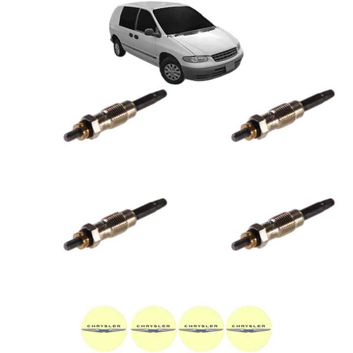 Set 4 Bujii Incandescente CHRYSLER VOYAGER III VAN (GS_) 2.5 TD (GSHY52, GSHZ52) CP 116 din 1995-2001, Bujie motor, Bosch, 4x Stickere auto cu CHRYSLER