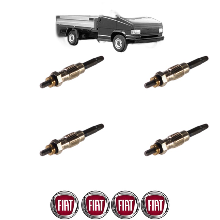 Set 4 Bujii Incandescente FIAT TALENTO Platform/Chassis (290_) 1.9 D (290UAK, 290UTK) CP 71 din 1989-1994, Bujie motor, Bosch, 4x Stickere auto cu FIAT