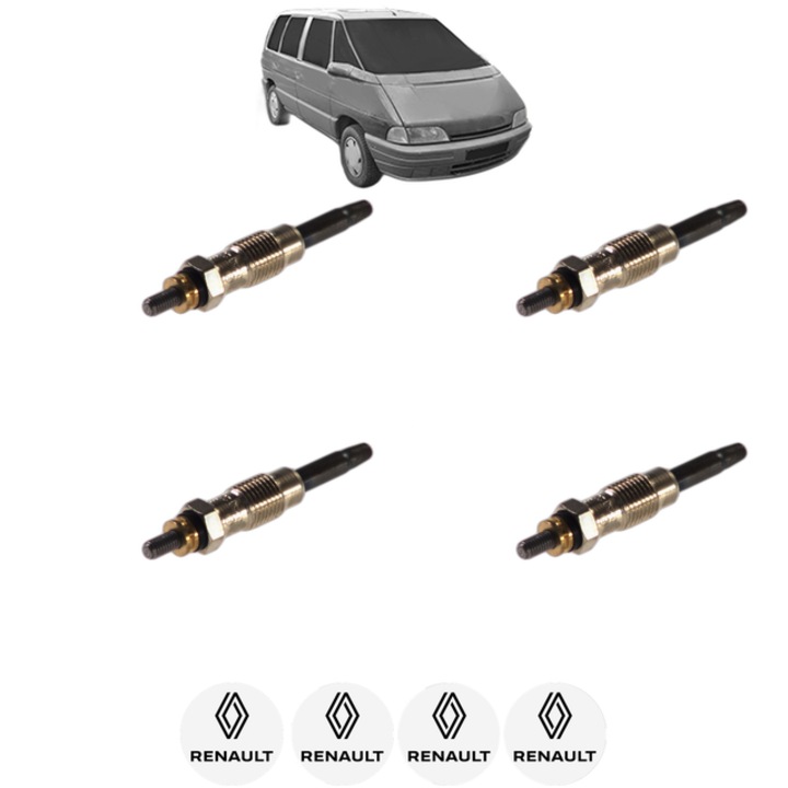 Set 4 Bujii Incandescente RENAULT ESPACE II VAN (J/S63_) 2.1 TD (S635, S63D) CP 88 din 1992-1996, Bujie motor, Bosch, 4x Stickere auto cu RENAULT