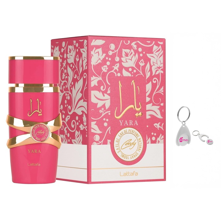 Yara Candy, Lattafa, Női, 100ml Parfüm Szett Személyre Szabott Kulcstartóval