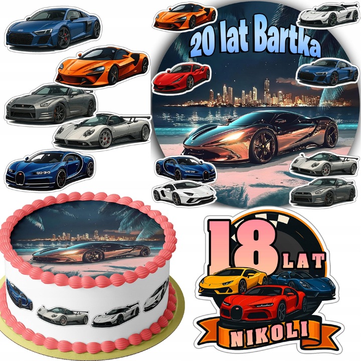 Set oplatek tort 20cm + 16 personaje, WORLD CASE, jucaus, comestibil