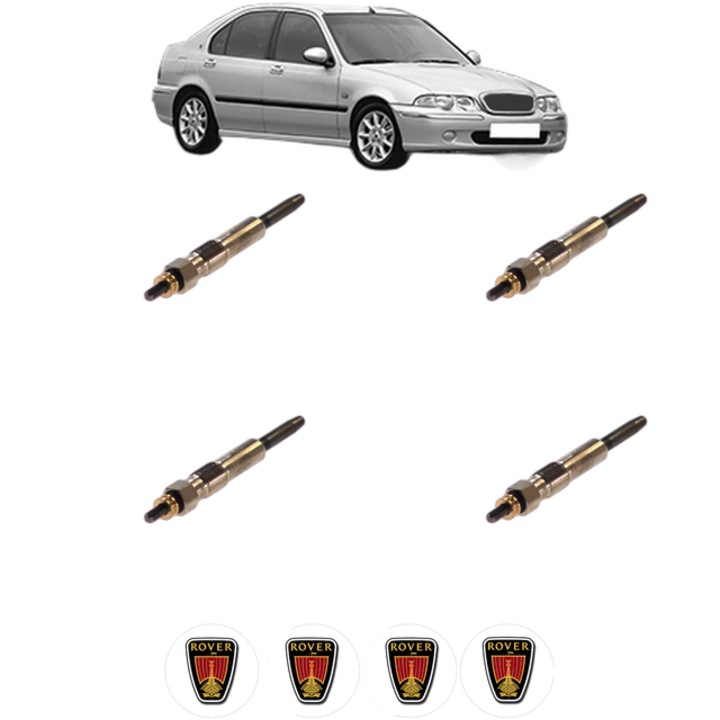 Set 4 Bujii Incandescente ROVER 45 I Hatchback (RT) 2.0 iDT CP 101 din 2000-2005, Bujie motor, Bosch, 4x Stickere auto cu ROVER
