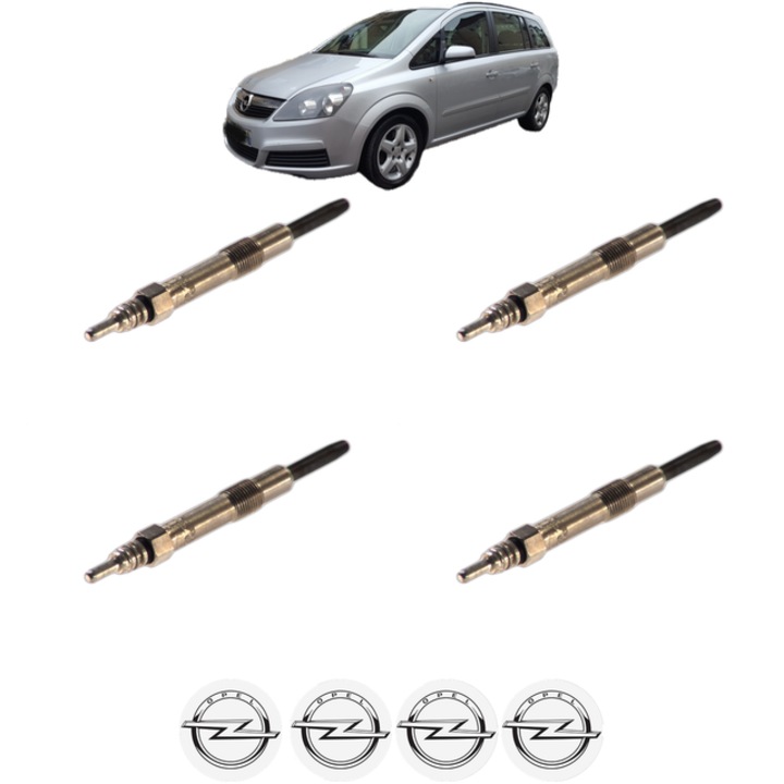 Set 4 Bujii Incandescente OPEL ZAFIRA B Box Body/MPV (A05) 1.9 CDTI VAN (M75) CP 120 din 2005-2015, Bujie motor, Bosch, 4x Stickere auto cu OPEL