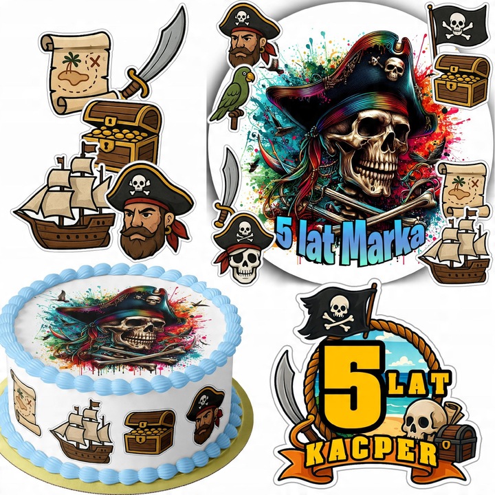 Set oplatek pentru tort 20cm, 16 personaje, multicolor