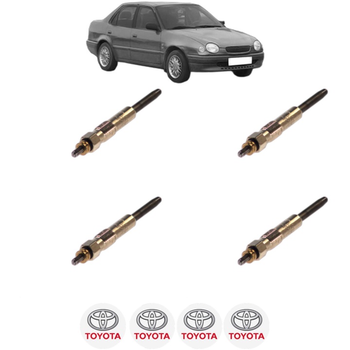 Set 4 Bujii Incandescente TOYOTA COROLLA (_E11_) 1.9 D (WZE110_, WZE110R) CP 69 din 2000-2001, Bujie motor, Bosch, 4x Stickere auto cu TOYOTA