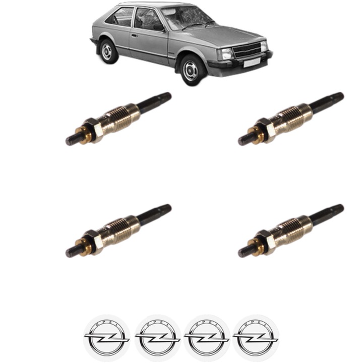 Set 4 Bujii Incandescente OPEL KADETT D (32_, 37_, 39, _42) 1.6 D CP 54 din 1982-1984, Bujie motor, Bosch, 4x Stickere auto cu OPEL