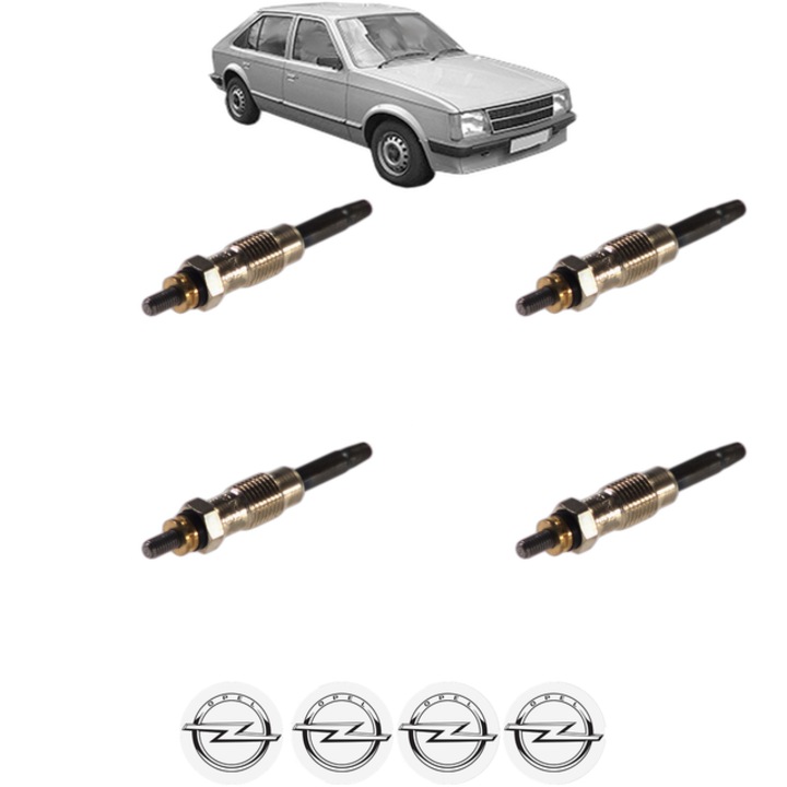 Set 4 Bujii Incandescente OPEL KADETT D (31_-34_, 41_-44_) 1.6 D CP 54 din 1982-1984, Bujie motor, Bosch, 4x Stickere auto cu OPEL