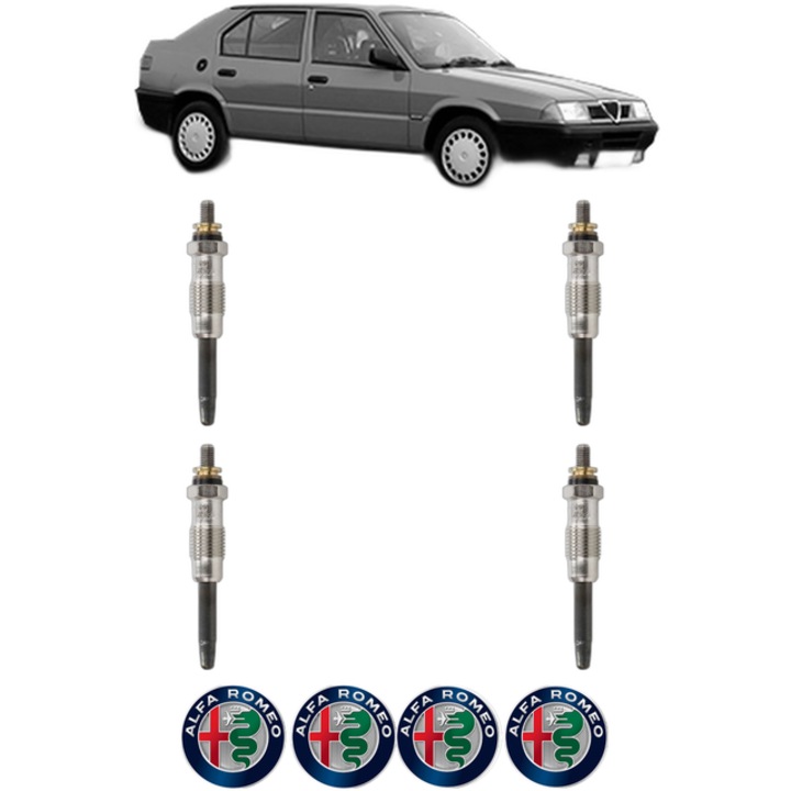 Set 4 Bujii Incandescente ALFA ROMEO 33 (907_) 1.8 TD (907A5) CP 84 din 1990-1994, Bujie motor, Bosch, 4x Stickere auto cu ALFA ROMEO