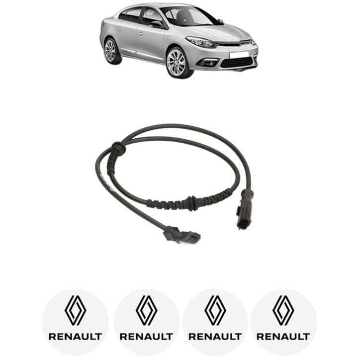 Senzor turatie roata RENAULT FLUENCE (L3_) 2.0 16V (L30C, L30G, L30T, L30V) CP 140 din 2010, Bosch, 4x Stickere auto cu RENAULT