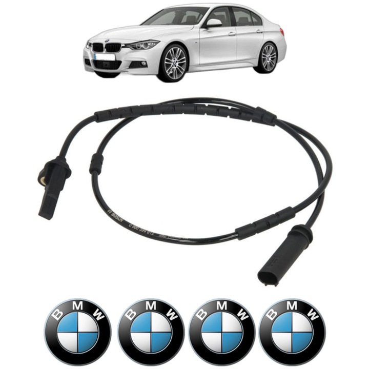 Senzor turatie roata BMW Seria 3 (F30, F80) 320 d xDrive CP 200 din 2012 - 2015, Bosch, 4x Stickere auto cu BMW