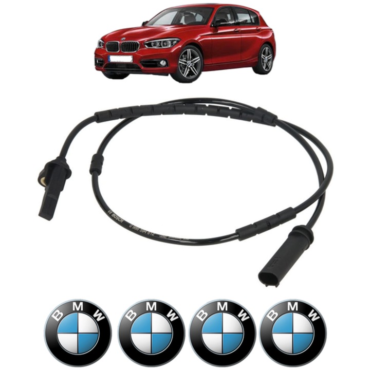 Senzor turatie roata BMW Seria 1 (F21) M 135 i CP 320 din 2011 - 2016, Bosch, 4x Stickere auto cu BMW
