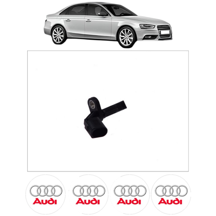 Senzor turatie roata AUDI A4 B8 (8K2) 2.0 TFSI CP 180 din 2008 - 2015, Bosch, 4x Stickere auto cu AUDI