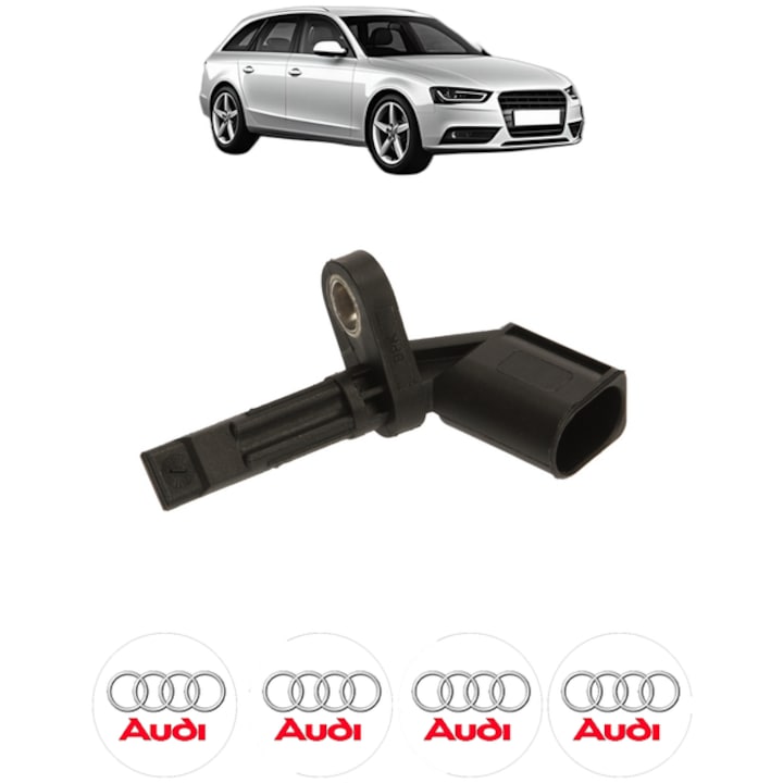 Senzor turatie roata AUDI A4 B8 Avant (8K5) 3.0 TFSI quattro CP 272 din 2012 - 2015, Bosch, 4x Stickere auto cu AUDI