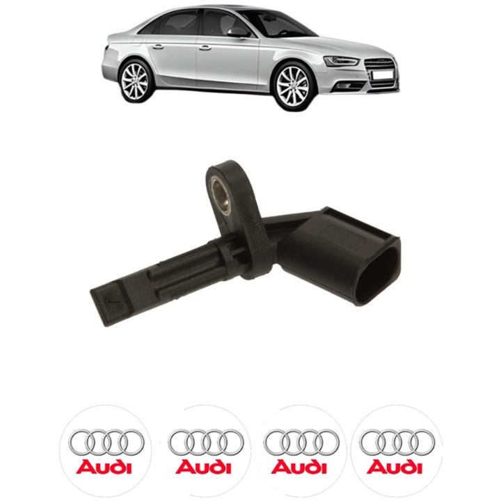 Senzor turatie roata AUDI A4 B8 (8K2) 1.8 TFSI quattro CP 160 din 2008 - 2012, Bosch, 4x Stickere auto cu AUDI