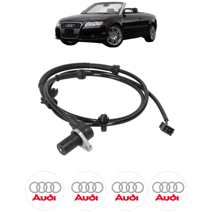 Senzor turatie roata AUDI A4 B7 Convertible (8HE) 3.0 TDI quattro CP 233 din 2006 - 2009, Bosch, 4x Stickere auto cu AUDI