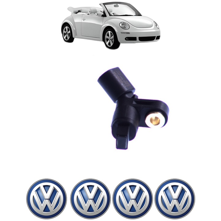 Senzor turatie roata Volkswagen NEW BEETLE Convertible (1Y7) 1.9 TDI CP 100 din 2003 - 2005, Bosch, 4x Stickere auto cu Volkswagen