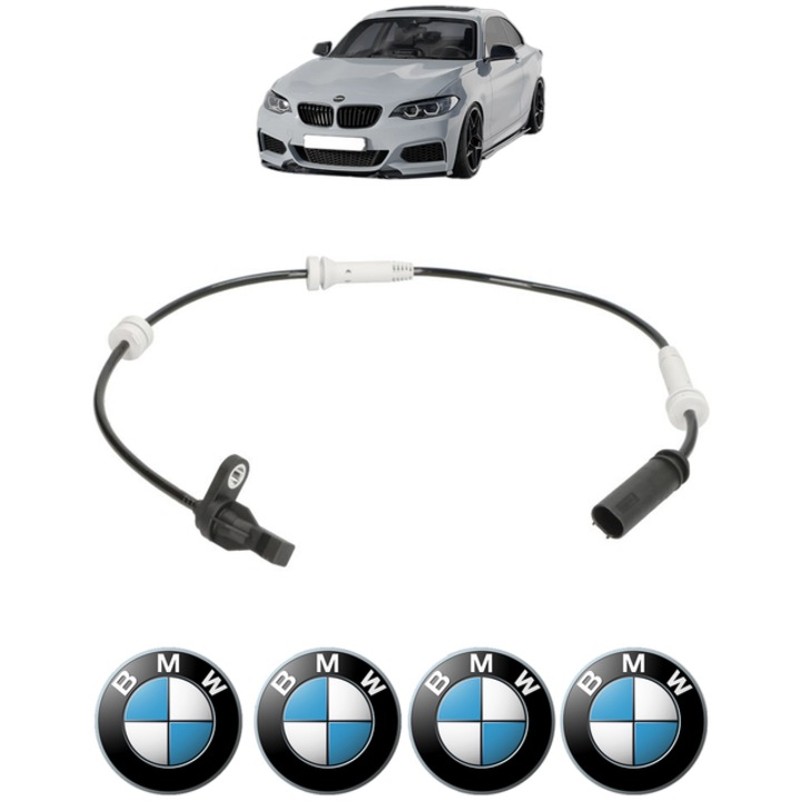 Senzor turatie roata BMW Seria 2 Coupe (F22, F87) 220 d CP 190 din 2014 - 2020, Bosch, 4x Stickere auto cu BMW