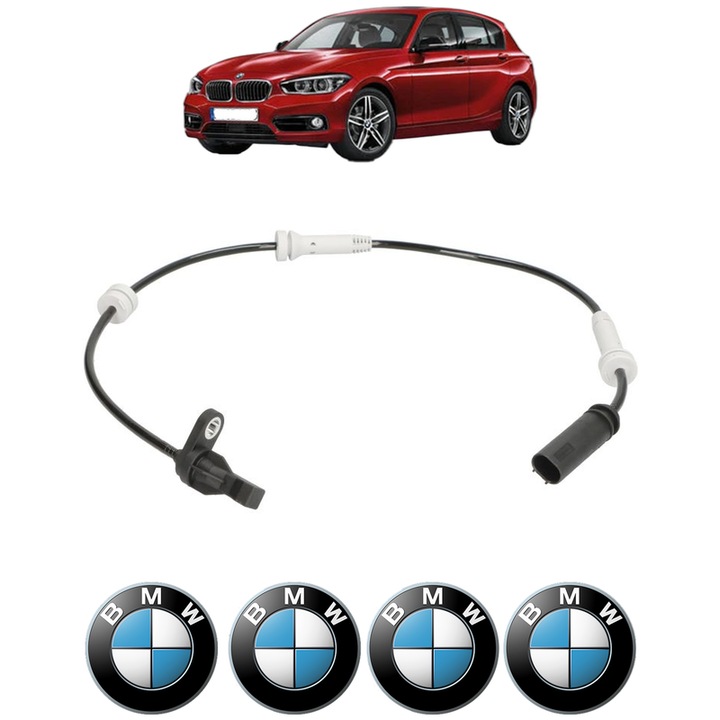 Senzor turatie roata BMW Seria 1 (F20) 120 d CP 200 din 2011 - 2015, Bosch, 4x Stickere auto cu BMW