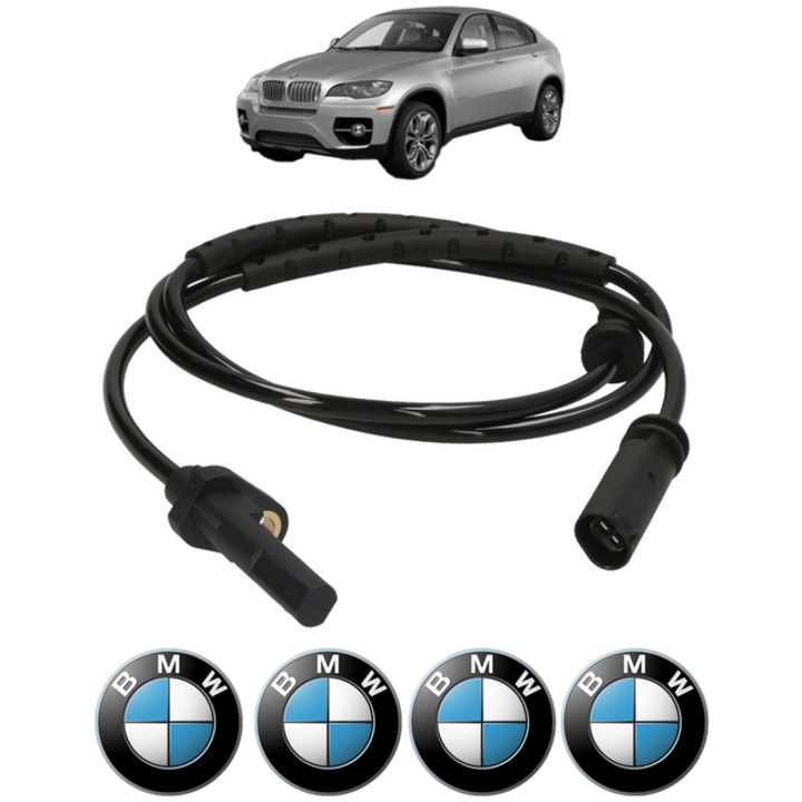 Senzor turatie roata BMW Seria X6 (E71, E72) xDrive 35 i CP 320 din 2012 - 2014, Bosch, 4x Stickere auto cu BMW
