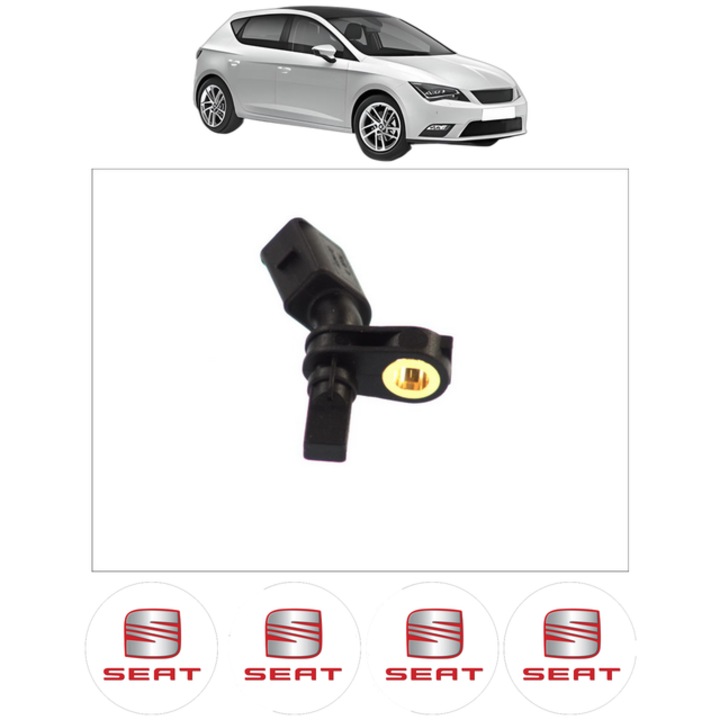 Senzor turatie roata SEAT LEON (5F1) 1.5 TSI CP 150 din 2018 - 2020, Bosch, 4x Stickere auto cu SEAT
