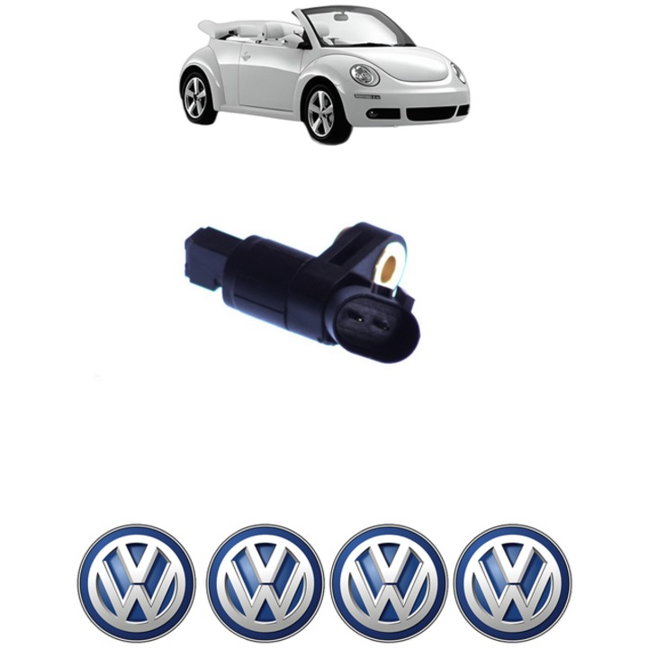 Senzor turatie roata Volkswagen NEW BEETLE Convertible (1Y7) 1.8 T CP 150 din 2003 - 2010, Bosch, 4x Stickere auto cu Volkswagen