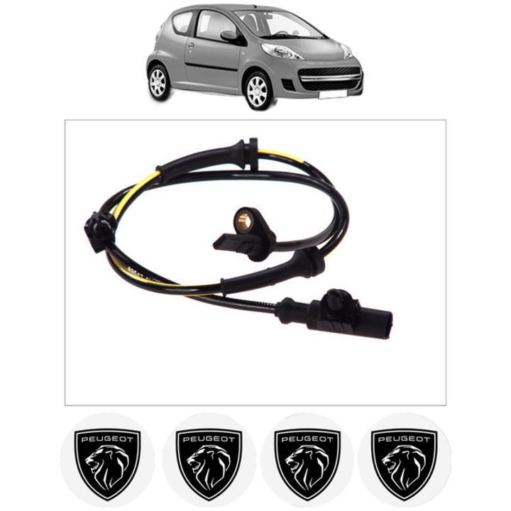 Senzor turatie roata PEUGEOT 107 (PM_, PN_) 1.4 HDi CP 54 din 2005 - 2014, Bosch, 4x Stickere auto cu PEUGEOT