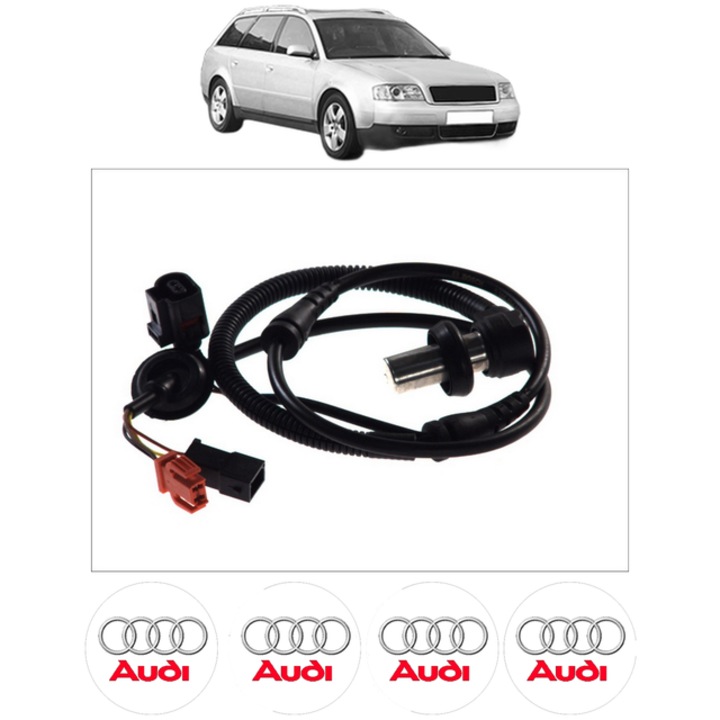 Senzor turatie roata AUDI A6 C5 Avant (4B5, 4B6) 1.9 TDI CP 130 din 2001 - 2005, Bosch, 4x Stickere auto cu AUDI