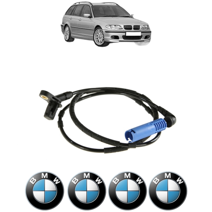 Senzor turatie roata BMW Seria 3 Touring (E46) 320 d CP 136 din 2000 - 2001, Bosch, 4x Stickere auto cu BMW