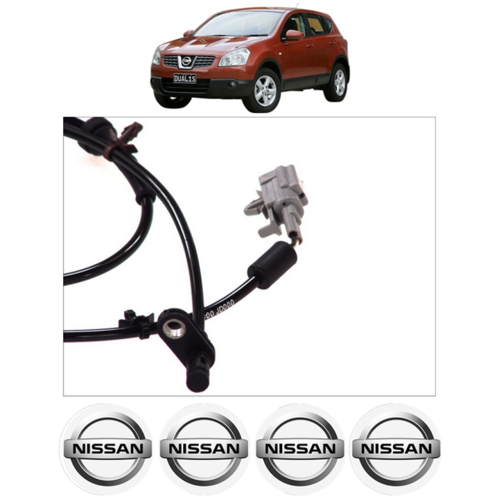 Senzor turatie roata NISSAN QASHQAI I (J10, NJ10) 1.6 CP 114 din 2007 - 2013, Bosch, 4x Stickere auto cu NISSAN