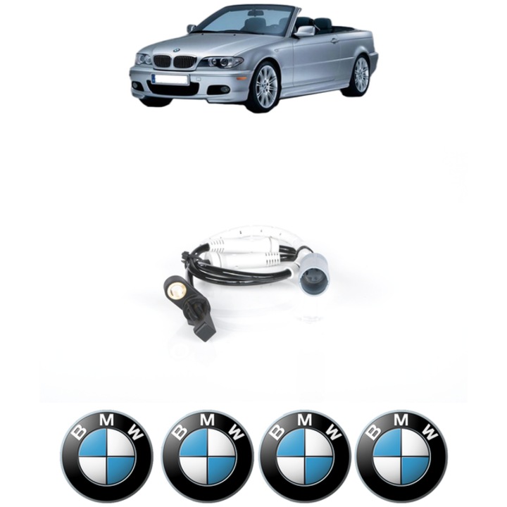 Senzor turatie roata BMW Seria 3 Convertible (E93) 320 d CP 177 din 2008 - 2010, Bosch, 4x Stickere auto cu BMW