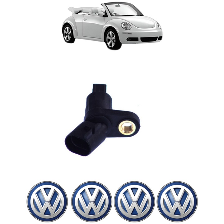Senzor turatie roata Volkswagen NEW BEETLE Convertible (1Y7) 1.4 CP 75 din 2003 - 2010, Bosch, 4x Stickere auto cu Volkswagen