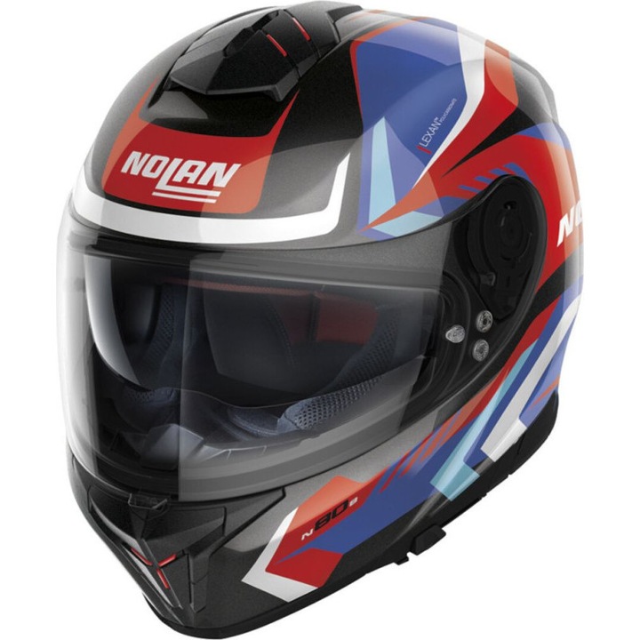 Casca Moto Full-Face N80-8 Rumble N-Com Metal Black Red Blue White 24 XXL (63/64)